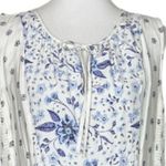 Old Navy Midi Dress Tie Neck Sleeveless Cream Blue Floral Women’s Size XL Photo 8