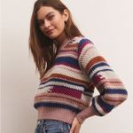 Z Supply  Ashville Striped Balloon Sleeve Striped Sweater Size Small Photo 2