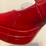 COUTGO Women’s Red Platform High Chunky Buckle Pumps Size 8.5 New‎ With Defects Photo 4