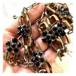 Ann Taylor gold tone and blue rhinestone necklace Photo 1