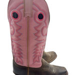 Pink & Brown Leather Western Cowboy Boots Women’s Size 5 Photo 0