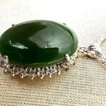 Jade rhinestone pendant necklace Green Photo 2
