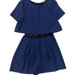 ASTR  Navy Blue Lace Shorts Romper Sheer Layered Womens Small Photo 0