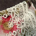 Dress Barn Flower Print Ruana with lace like new condition Photo 2