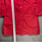 Eddie Bauer  Red Trench Coat Shell Jacket Button Front Vintage Style Womens Small Photo 2
