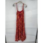 Abel the label Floral Modi Dress Women Small Orange Red Peasant Prairie Bohemian Photo 1