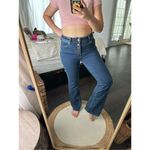 Free People Women’s 27 Blue Button Fly Mini Flare/Bootcut Jeans Photo 1