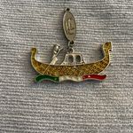 Vintage GONDOLA BOAT VENICE ITALY VENETIAN ITALIAN RHINESTONE charm. A few chipping in the rhinestones as pictured. Multiple Photo 1