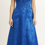 Vtg Y2K Beaded Gown Dress Sz 11/12 Fairycore Mesh Dreamy Ethereal Mermaidcore Blue Photo 0