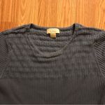 Christopher & Banks  L Cotton Acrylic Stretch Short Sleeve Blue Sweater Top Photo 4
