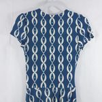 Leota Compass Rose Blue Faux Wrap Short Sleeve Dress S Photo 7