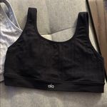 Alo Yoga Alo Seamless Cable Knit Bra - Black & Grey bundle size large Photo 1