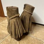 sbicca Vintage Collection Women Size 6 Brown Suede Fringe Western Ankle Boots Photo 2