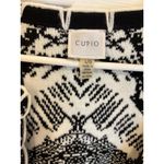 cupio Black White Diamond Print Open Front Cardigan Size Large Photo 3