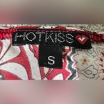 Hot Kiss  Red and Cream Floral Halter Blouse Photo 6