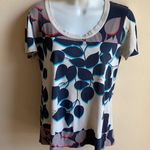 Tory Burch 3-D Leaf Print Pima Cotton T Shirt S Photo 0