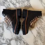 Marc Fisher NWOB WOMEN'S IZZIE LUGSOLE ANKLE BOOT BLACK AND IVORY HIKING Sz 5.5 Photo 4