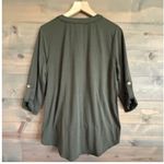 Fortune + Ivy  Olive Green Button-Down Tie-Front Top Size Medium Photo 1