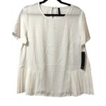 Massini  Cream Boxy Fit Peplum Short Sleeve Top M Photo 0