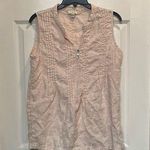 Saint Tropez West St. Tropez West 100 percent Linen Light Pink Sleeveless Embroidered Top Large Photo 0