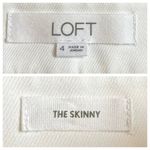 Loft Skinny Ankle Pants High Rise Flat Front Slim Fit Solid White Women’s Size 4 Photo 4