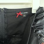 Hell Bunny  Horror Print Lace Up Mini Skirt Woman’s Size S Black Tulle Corset Photo 3