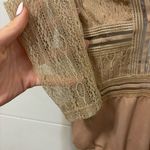 Lulu’s Casita Beige Sheer Lace Long Sleeve Bodysuit Tan Size L Photo 3