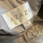 Azazie  Luz Bridesmaid Dress Gown Silver Grey Lace Flowy Size A2 2 Women's NWT Photo 13