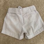 High Waist Seersucker Women's Shorts Tan Size 2 Photo 2