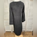 Cuddl Duds  Women's Cozy Ribbed Velour Zip Front Robe/Nightgown Black-M (8-10) Photo 2