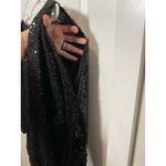 Women’s Sequin Black Blouse 18 20 Cold Shoulder NYE Party Holiday Cocktail Plus Photo 3