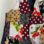 Vintage 80s Union Made Funky Vest Gingham Polka Dots Strawberries Patchwork Red Size M Photo 1