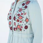 Evy’s Tree NWT Evy's Tree Women’s Anne-Marie Embroidered Hoodie in Dusty Blue Size Small Photo 1