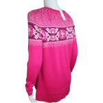 Crown & Ivy  Pink Flamingo Intarsia Sweater Long Sleeve Round Neckline Small NWT Photo 7