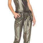 Paige Maisie Jumpsuit in Gold Metallic Foil Photo 0