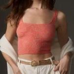 Anthropologie Floral Hannah Cropped Vest Top (New - Tangerine) Photo 0