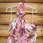 Mac Duggal 68108 Multicolor Asymmetrical Ruffled Halter Floral Gown Photo 9