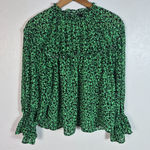 Who What Wear  Green Floral Blouse Photo 0