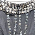 Nanette Lepore Black Boatneck Tank Top w/Metal Piette Details Swagged Throughout Photo 9