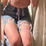 Lace Up Corset Top Pink Photo 0