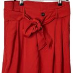 Madewell Drapey Paperbag High Waisted Tie Red Pants Women’s Size 2 NEW L0375 Photo 2