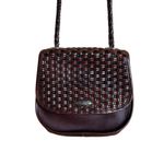 Brighton Vintage Purse Brown Leather Weaved Crossbody Shoulder Handbag Classic Photo 2