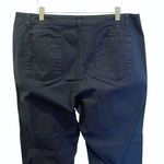 J. Jill Twill Chino Cotton Linen Blend Pants Navy Size 16 Stretch Blue Photo 3