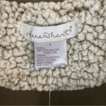 Keren Hart Cozy Fuzzy Lined Cream & Brown Full Zip Sherpa Vest Size Large Photo 6