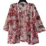 Chico's Chico’s Size 2 Mesh Cardigan Floral Print Tunic Colorful Size Large 3/4 Photo 0