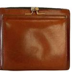 Dooney & Bourke Vintage Black AWL British Tan Trim W06 Large Credit Card Wallet Photo 1