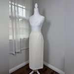 Karen Scott Vintage ‘00s  Ivory Pencil Maxi Skirt w/ Back Slit Photo 2