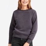 Everlane Renew Fleece Raglan Crewneck Sweatshirt In Pewter Gray Photo 2