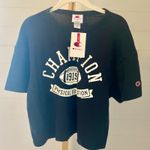 Champion  Black Physical Education Football Graphic Cropped T Shirt Womens Small Photo 0