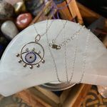 Evil Eye Sterling Silver CZ Blue Eyed Sapphire Necklace Photo 2
